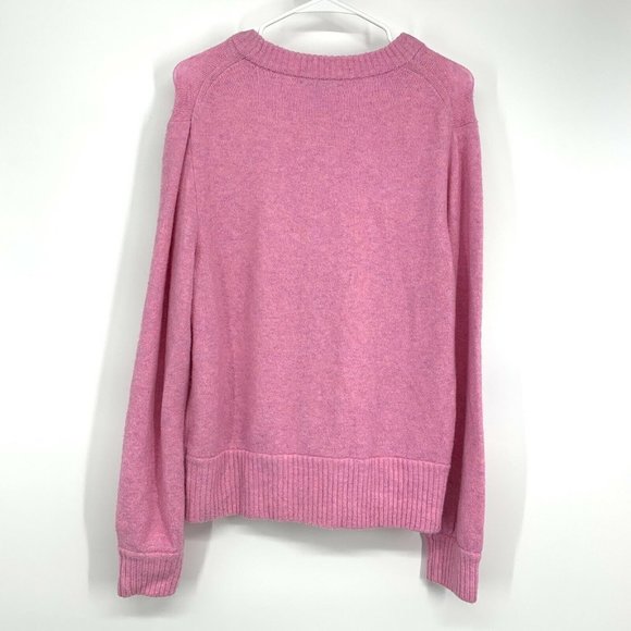 J.Crew Sweater Pink Crew Neck Pullover Long Sleeve Wool Blend - Picture 7 of 10